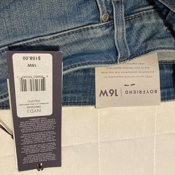 NWT NYDJ boyfriend embroidered jeans sz 16W - Picture 8 of 10